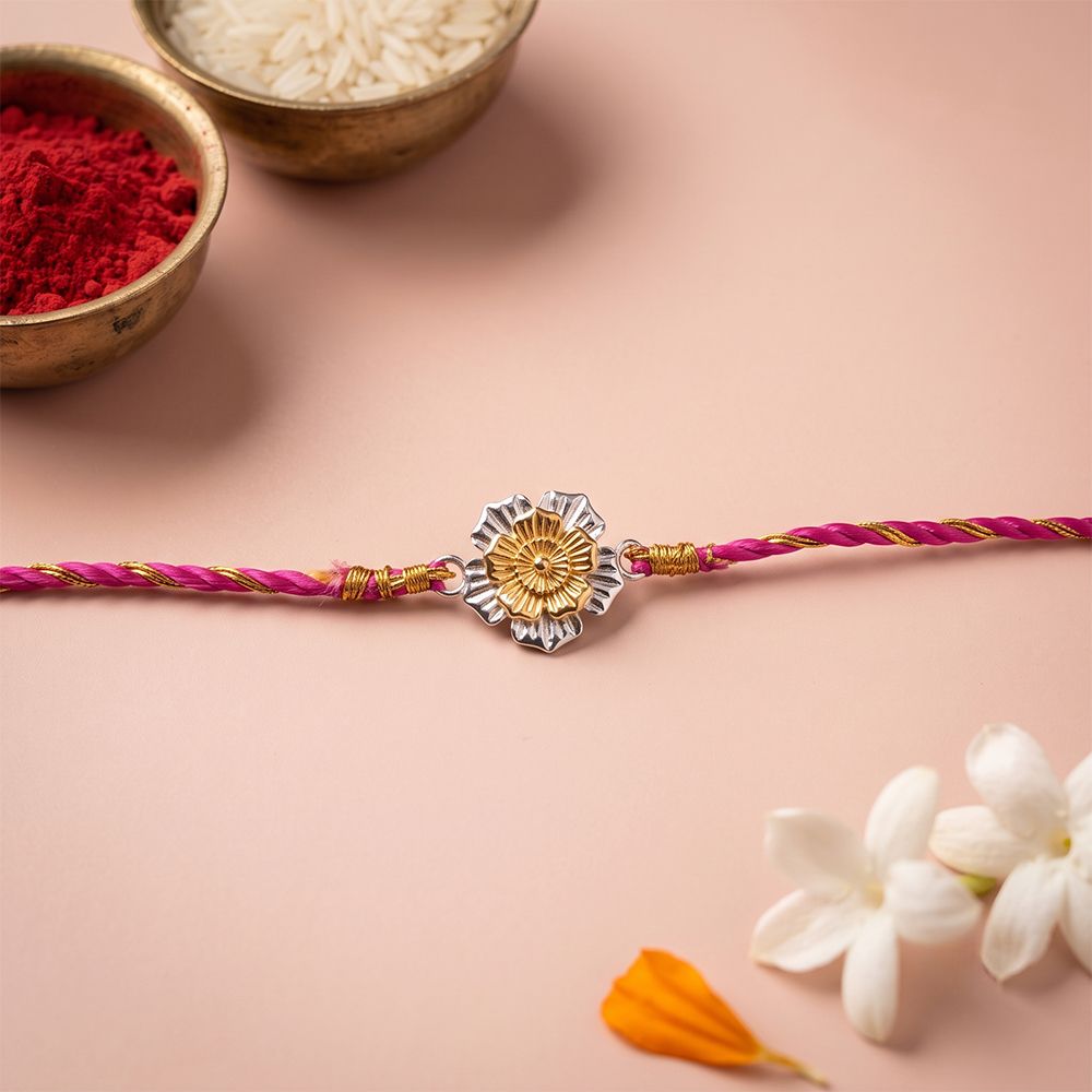 Golden Floral Rakhi For Brother