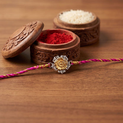 Golden Floral Rakhi For Brother