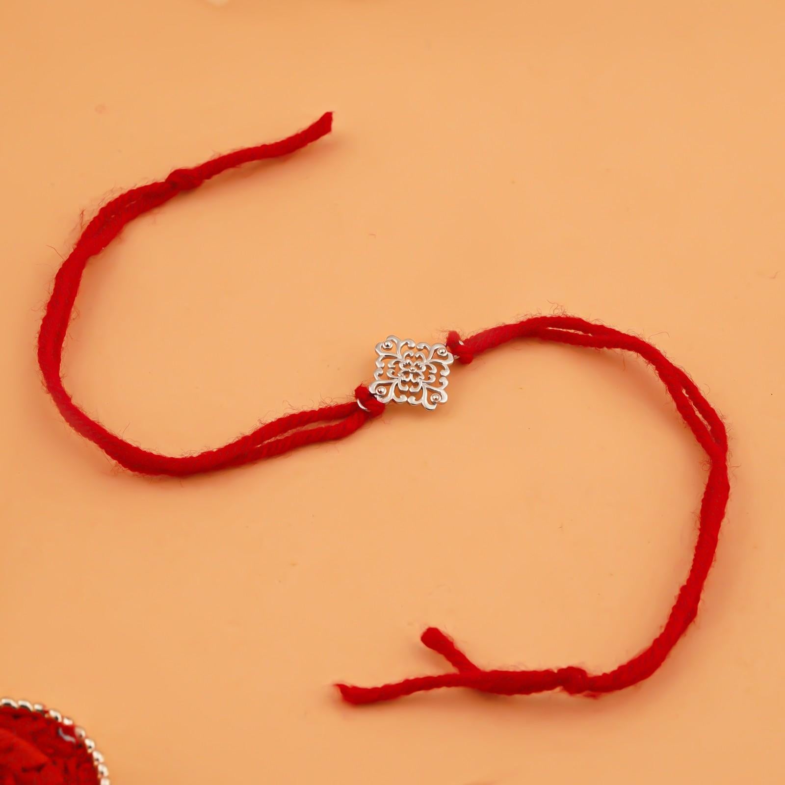 Silver Rakhi: Silver Mandala Vintage Rakhi