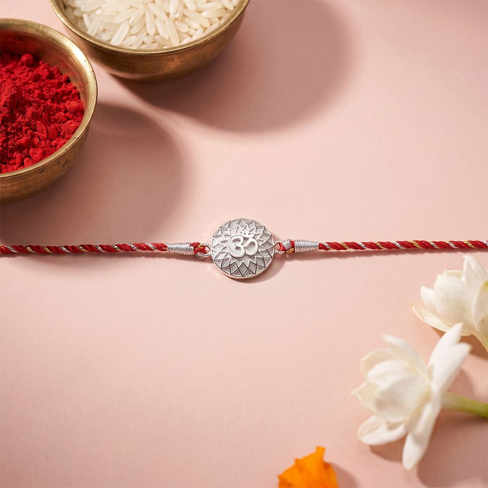 Silver Sprial OM Rakhi