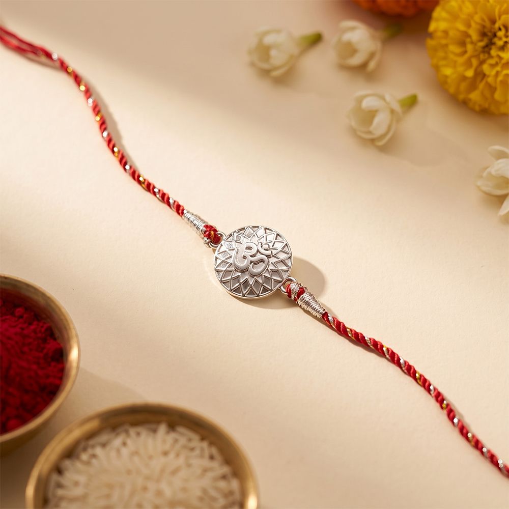 Silver Sprial OM Rakhi