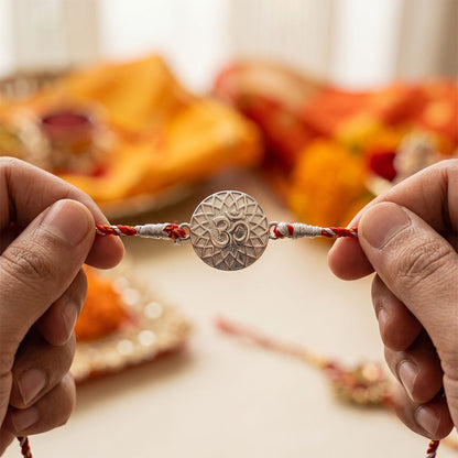 Silver Sprial OM Rakhi