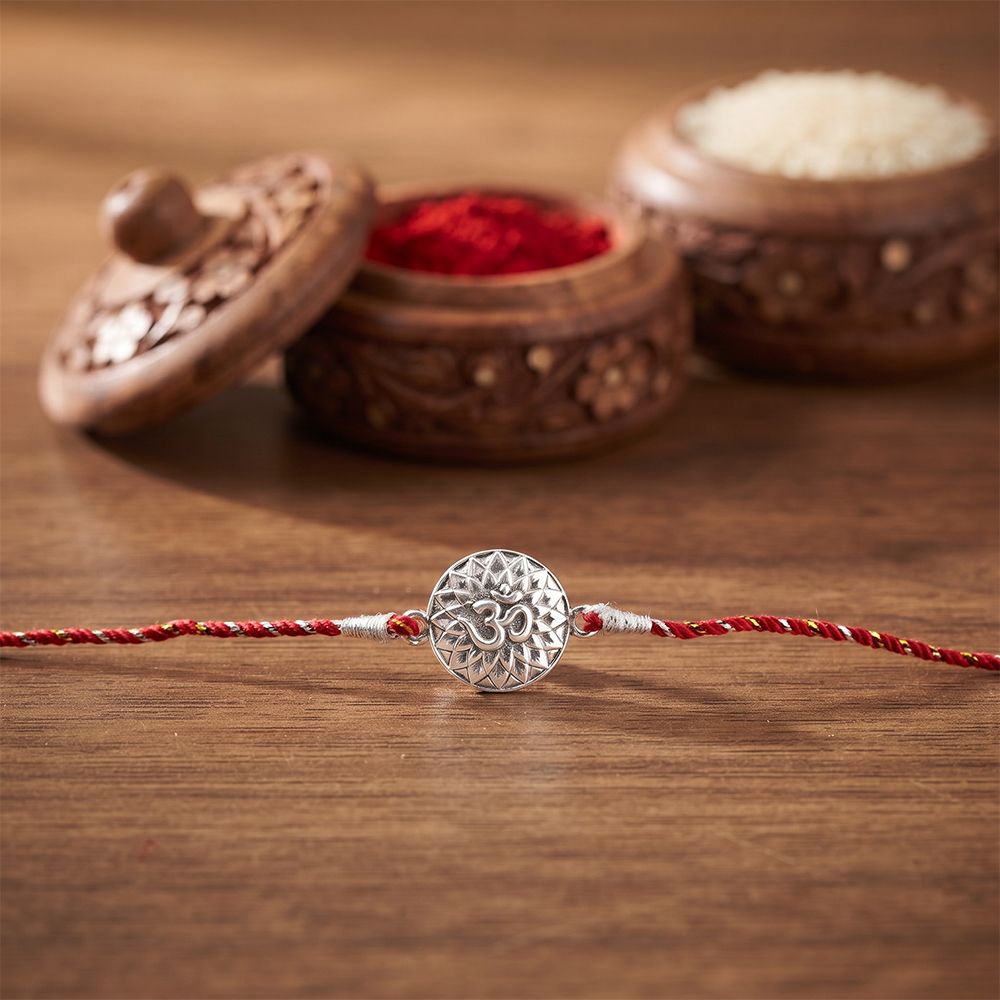 Silver Sprial OM Rakhi