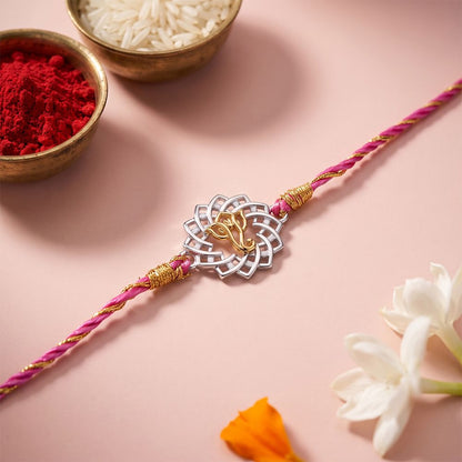 Silver Protected Ganesha Rakhi