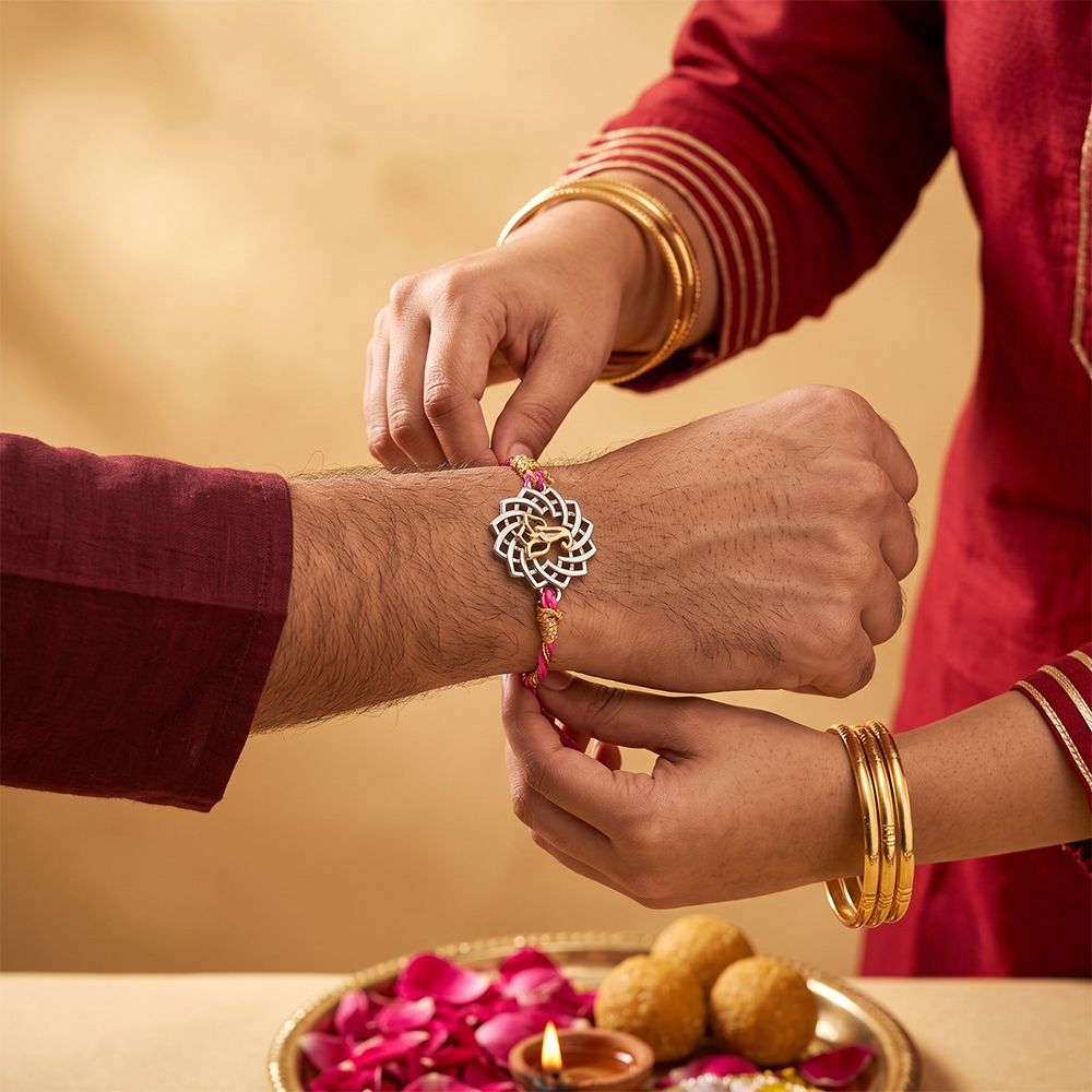 Silver Protected Ganesha Rakhi
