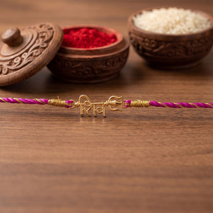 Golden SHIV Trishul Rakhi For Brother