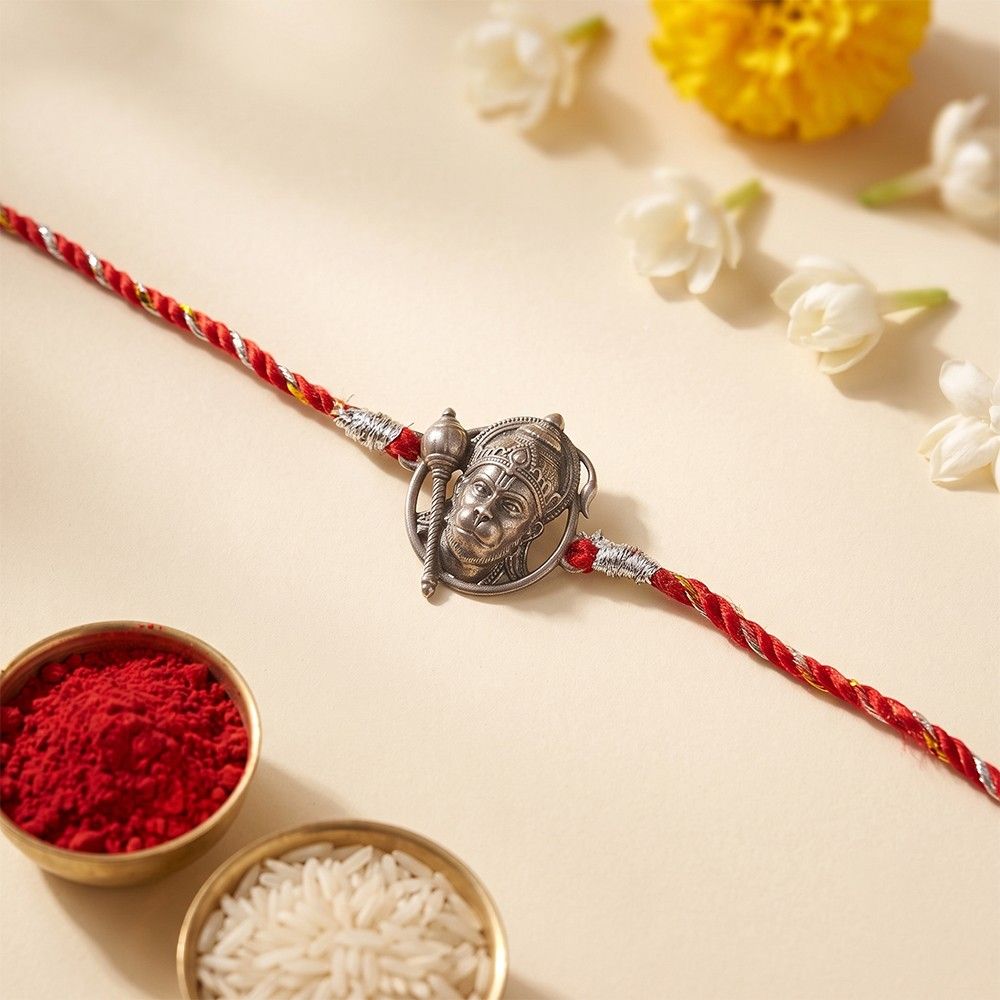 Oxidised Lord Hanuman Face Rakhi