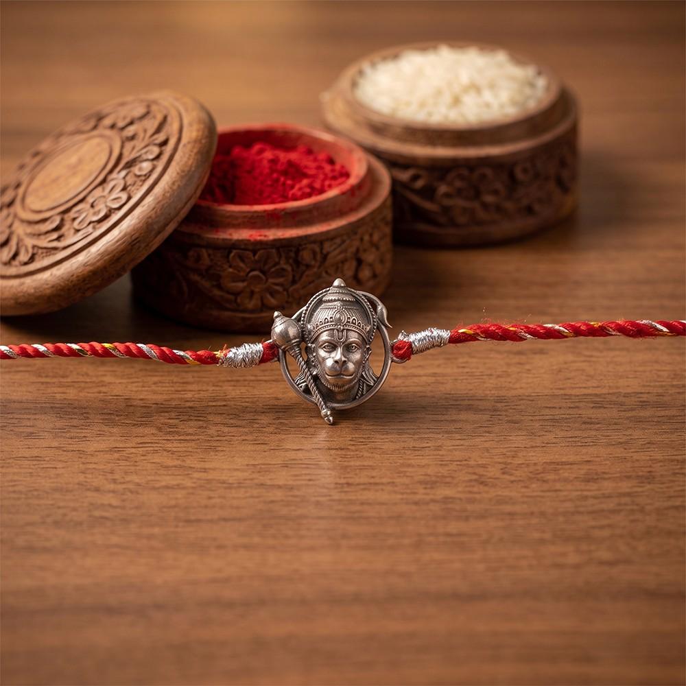 Oxidised Lord Hanuman Face Rakhi