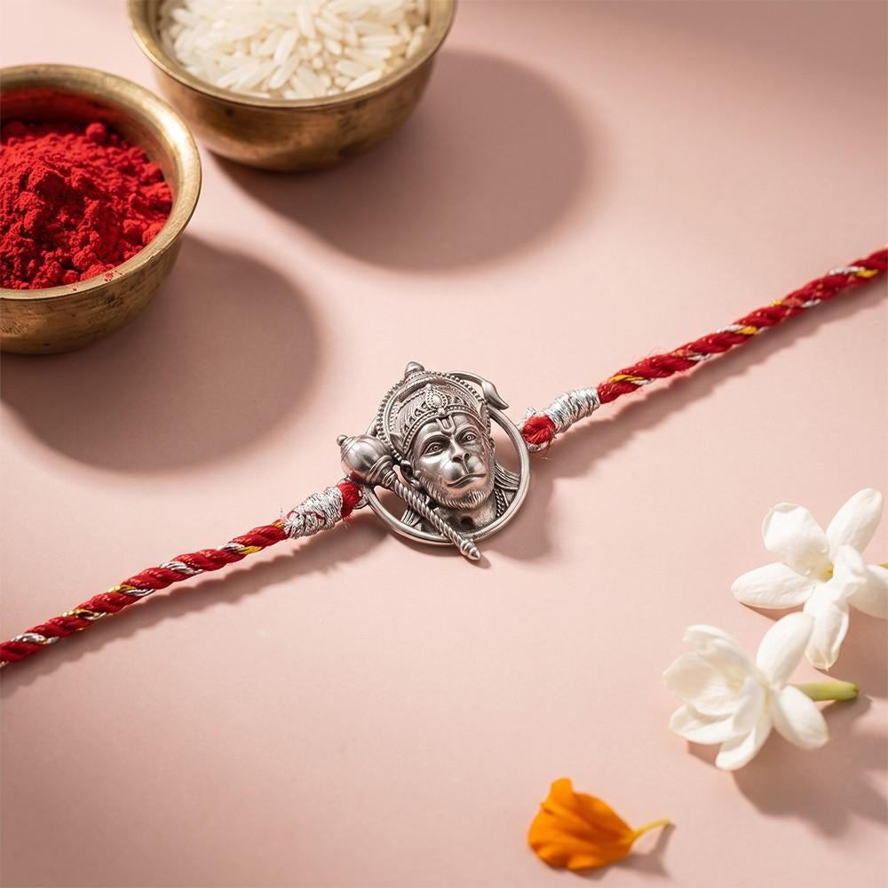 Oxidised Lord Hanuman Face Rakhi