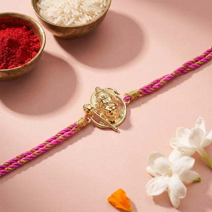 Goldon Lord Hanuman Face Rakhi