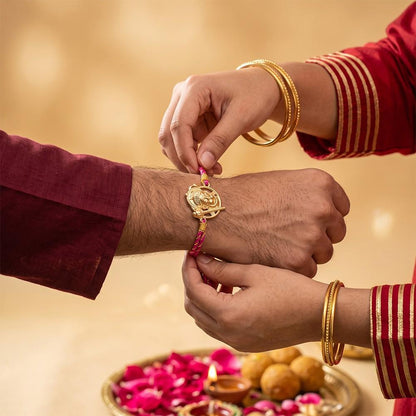 Goldon Lord Hanuman Face Rakhi