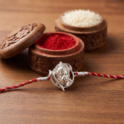 Silver Lord Hanuman Face Rakhi