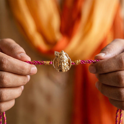Goldon Lord Krishna Face Rakhi
