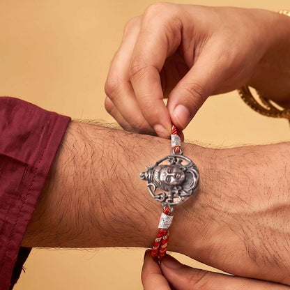 Oxidised Lord Shiva Face Rakhi