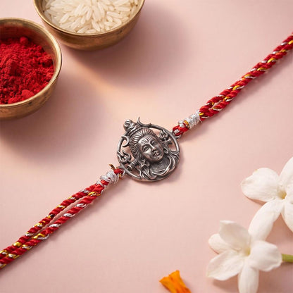 Oxidised Lord Shiva Face Rakhi