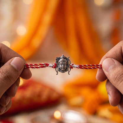 Oxidised Lord Ram Face Rakhi