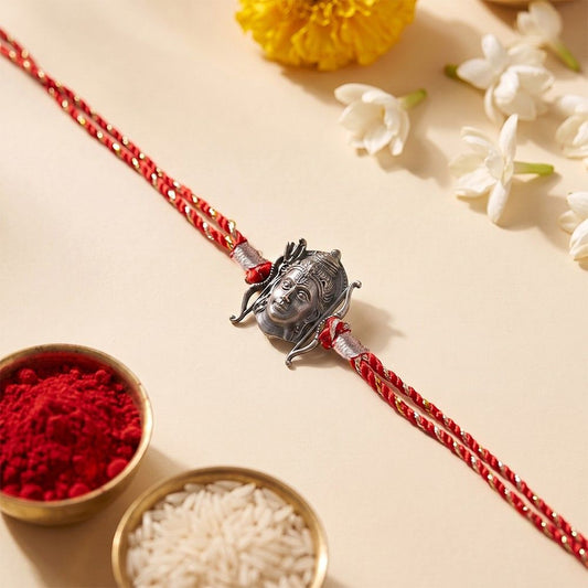 Oxidised Lord Ram Face Rakhi