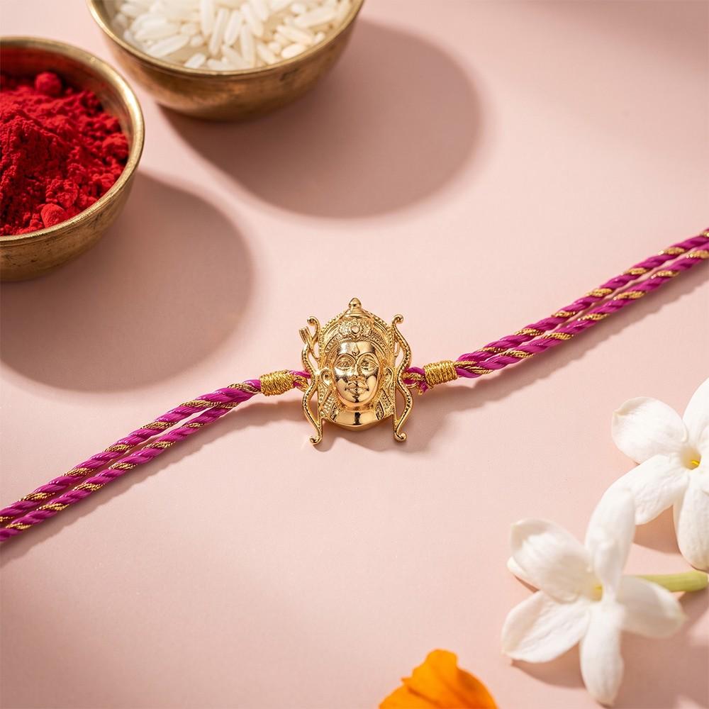 Golden Lord Ram Face Rakhi