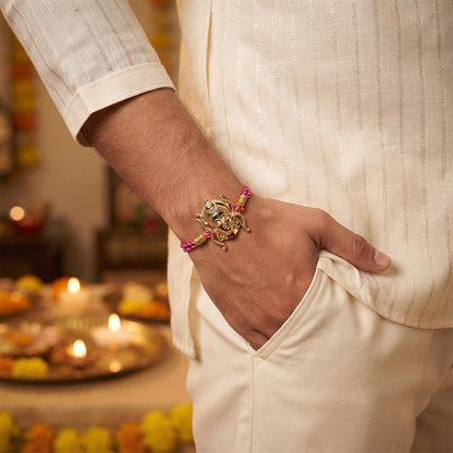 Golden Lord Ram Face Rakhi