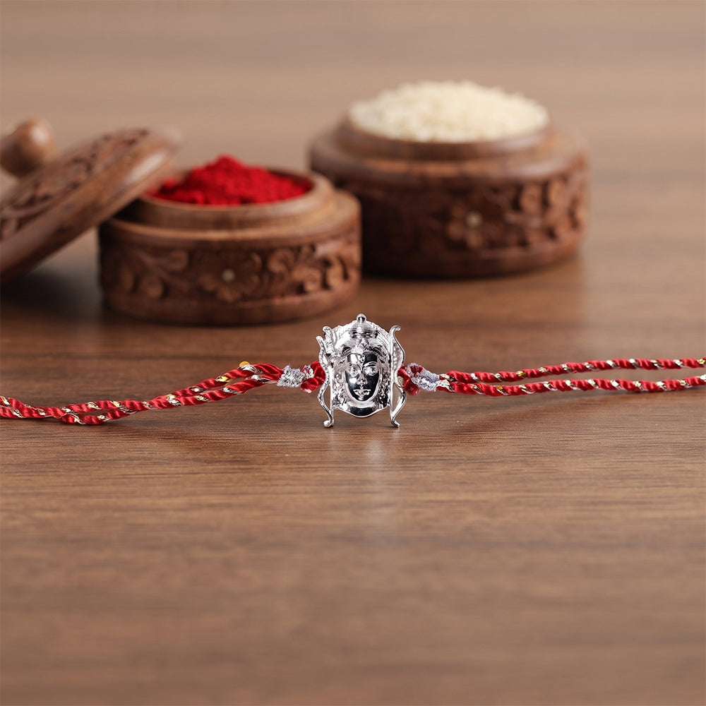 Silver Lord Ram Face Rakhi