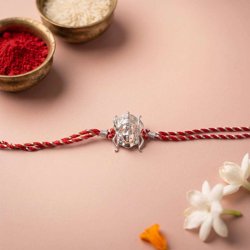 Silver Lord Ram Face Rakhi