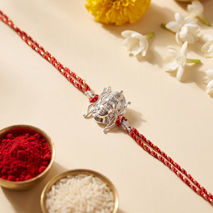 Silver Lord Ram Face Rakhi