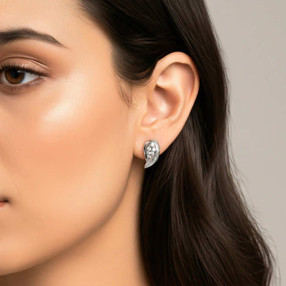 Silver Leaf Sparkle Pendant & Earrings Set
