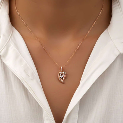 Silver Leaf Sparkle Pendant & Earrings Set