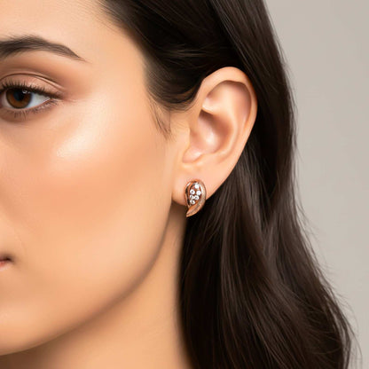 Silver Leaf Sparkle Pendant & Earrings Set
