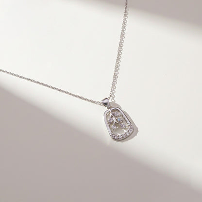 Silver Leaf Drop Pendant & Earrings Set