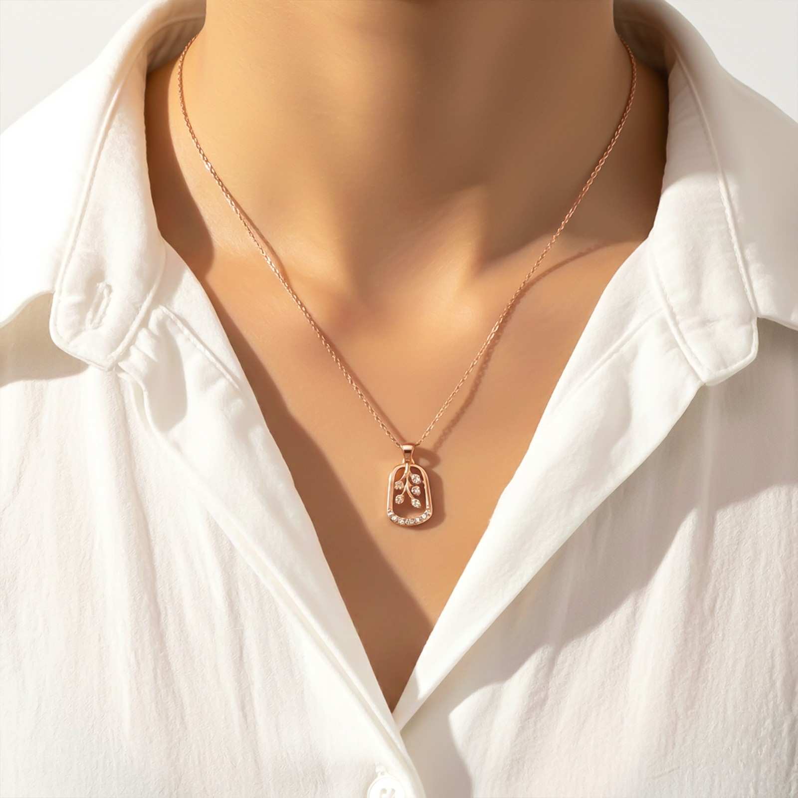 Silver Leaf Drop Pendant & Earrings Set