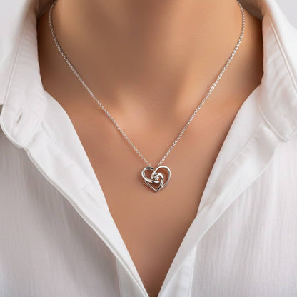 Silver Double Heart Twist Pendant & Earrings Set