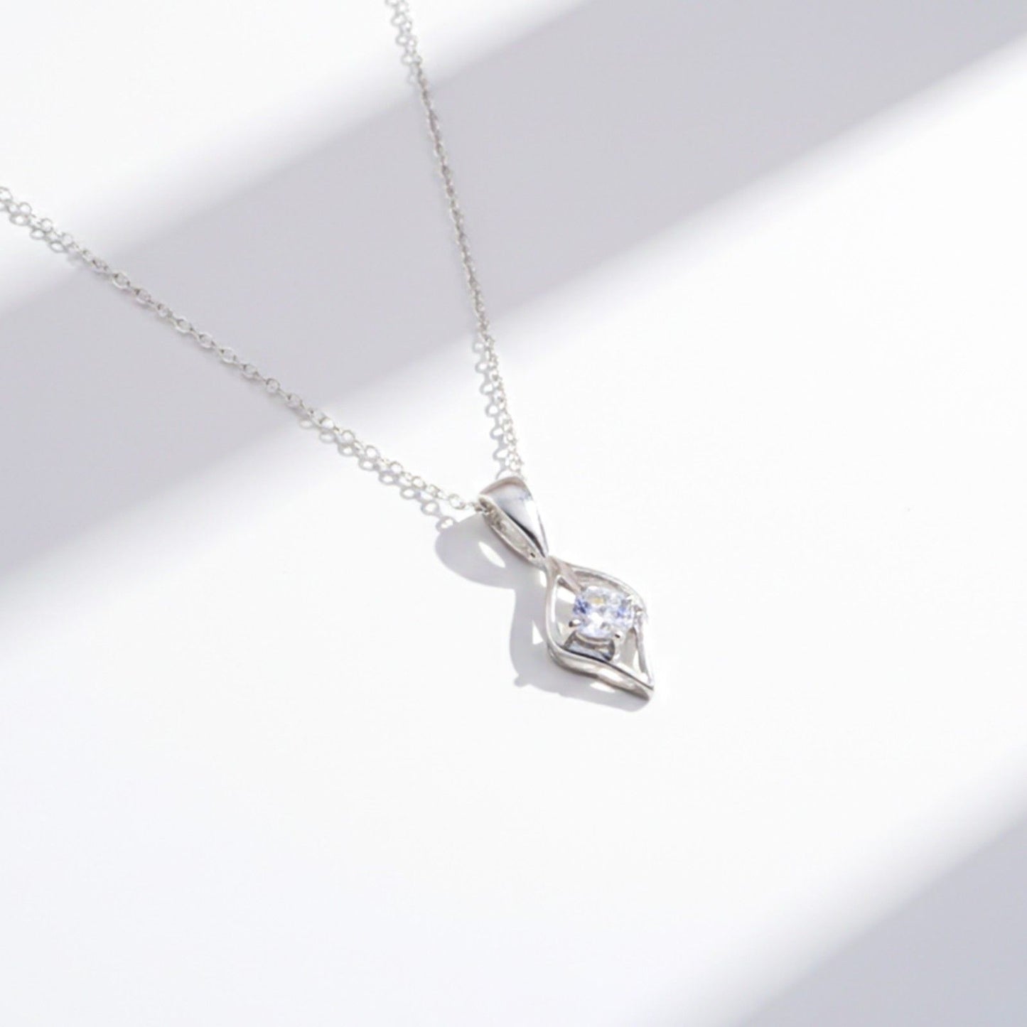 Silver Leaf Glow Pendant & Earrings Set