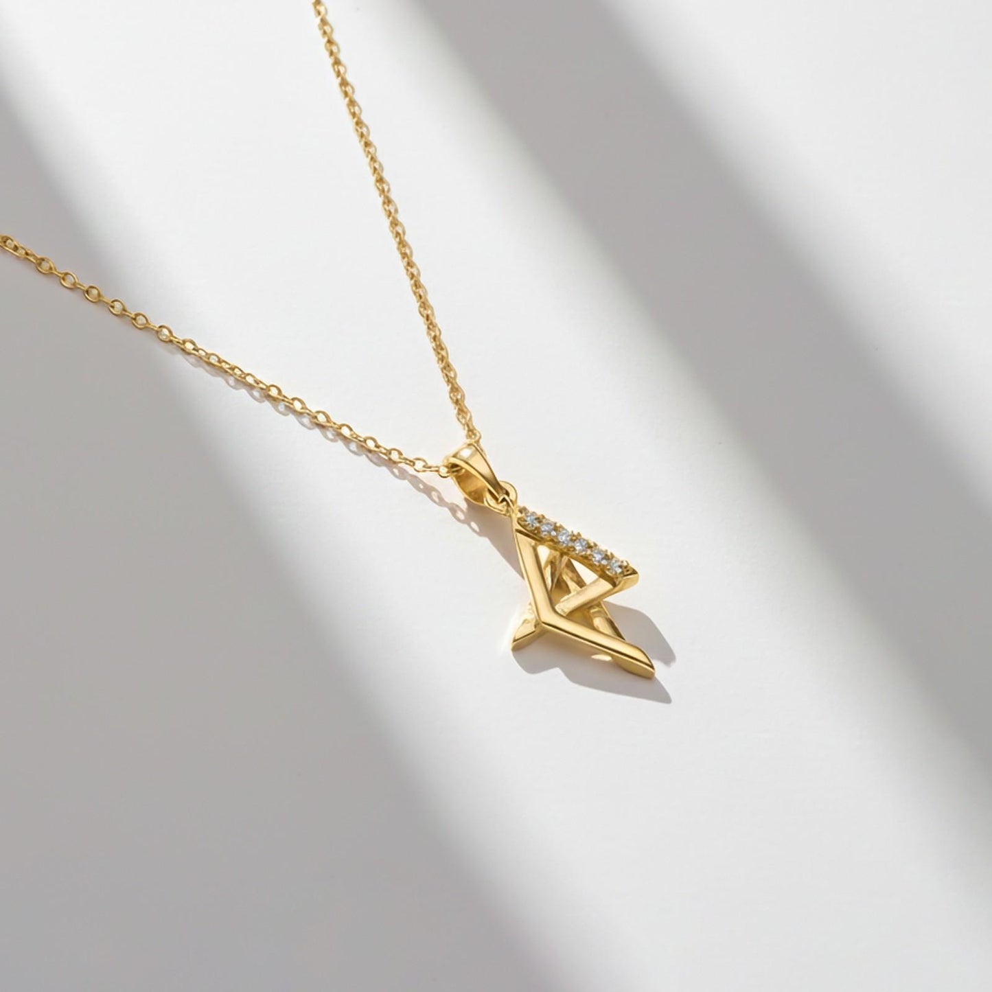 Silver Geometric Spark Triangle Pendant & Earrings Set