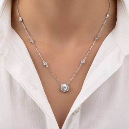 Silver Classic Solitaire Pendant & Earrings Set