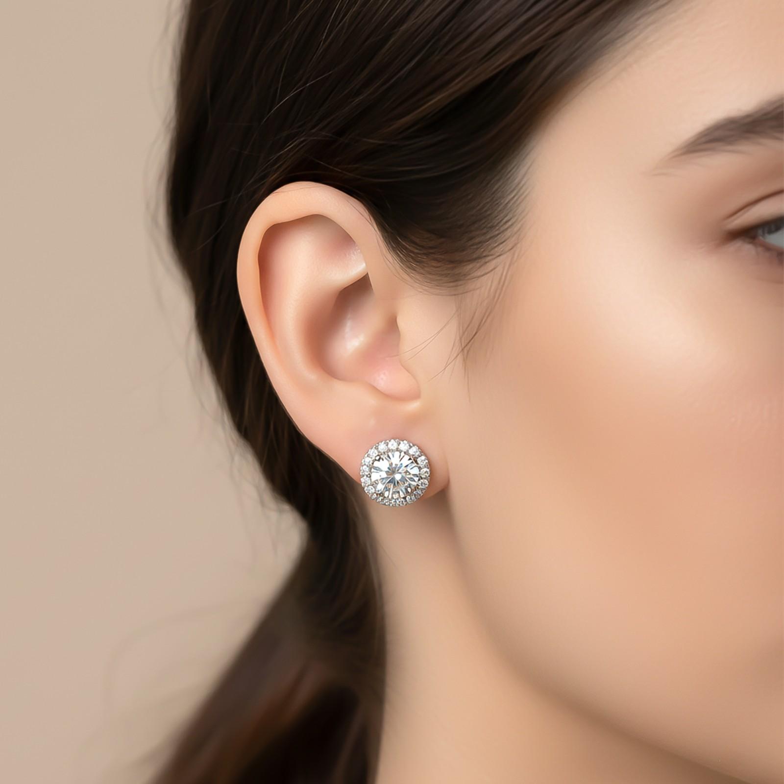 Silver Classic Solitaire Pendant & Earrings Set