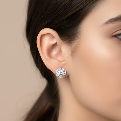 Silver Classic Solitaire Pendant & Earrings Set