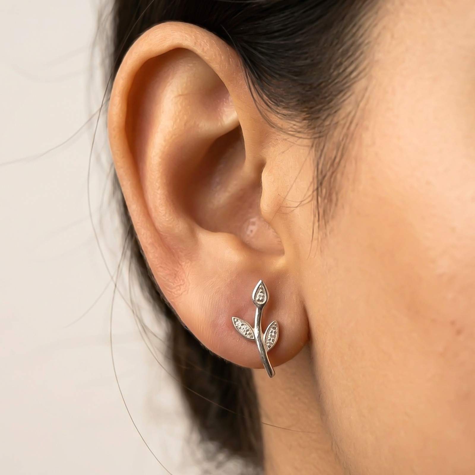 Silver Nature-Inspired Leaf Jewelry Set