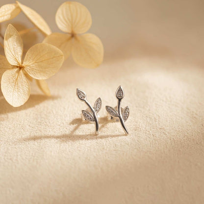Silver Nature-Inspired Leaf Jewelry Set