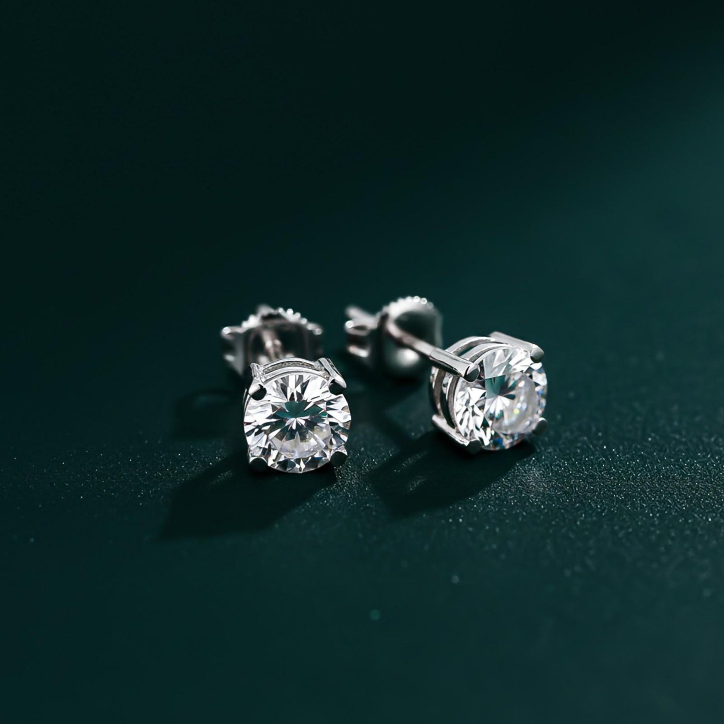 Silver Sphere Screw Stud Earrings