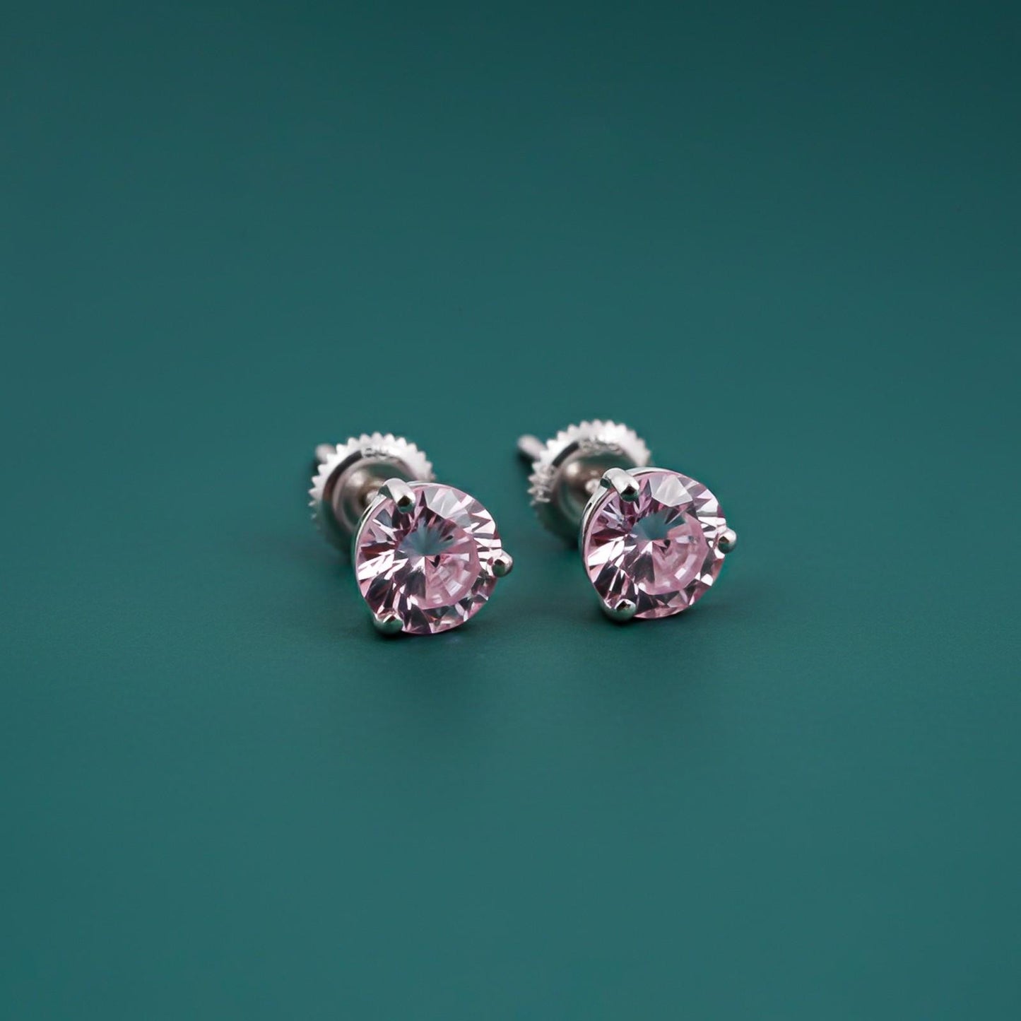 Silver Sapphire Circular Studs Earring