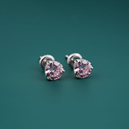 Silver Sapphire Circular Studs Earring
