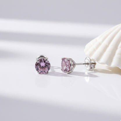 Silver Sapphire Circular Studs Earring
