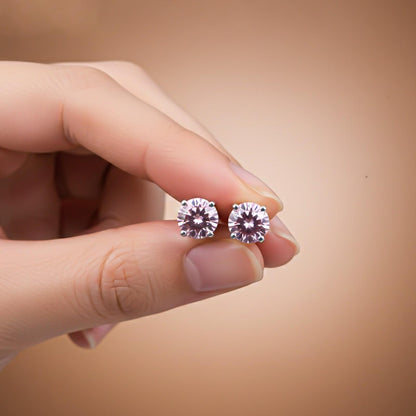 Silver Sapphire Circular Studs Earring