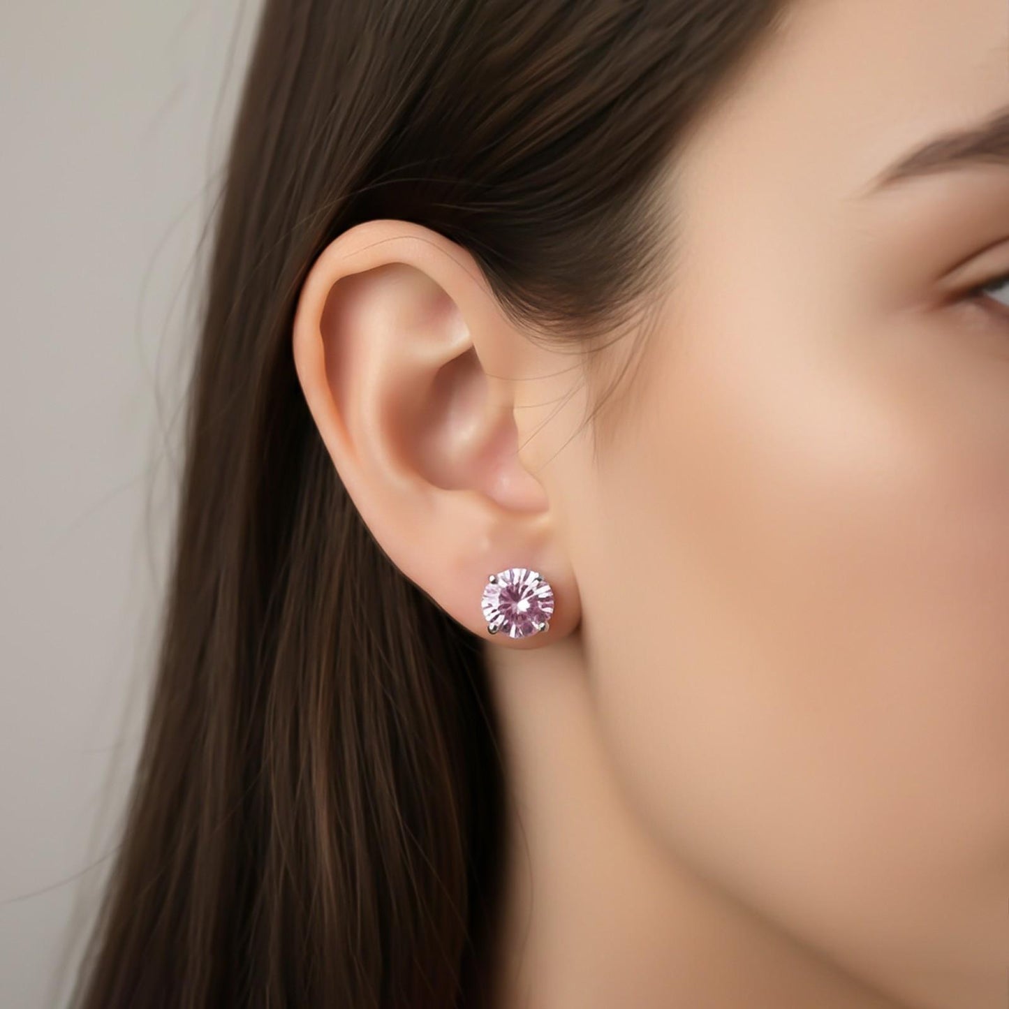 Silver Sapphire Circular Studs Earring