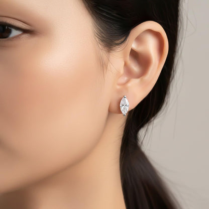Silver Marquise Zircon Studs Earring