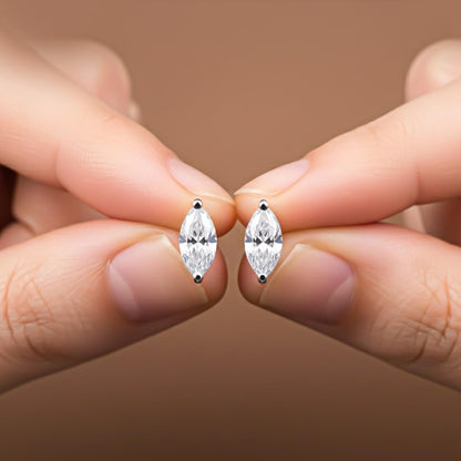 Silver Marquise Zircon Studs Earring