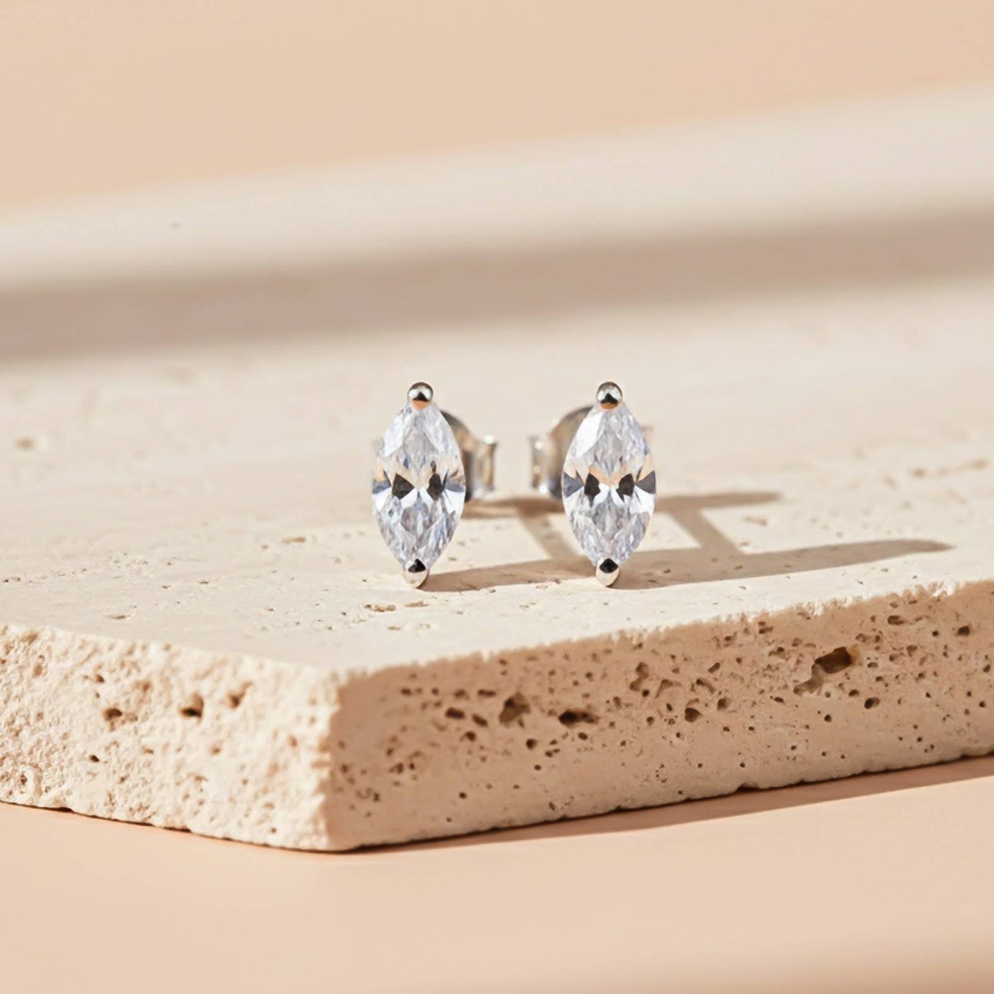 Silver Marquise Zircon Studs Earring