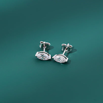 Silver Marquise Zircon Studs Earring