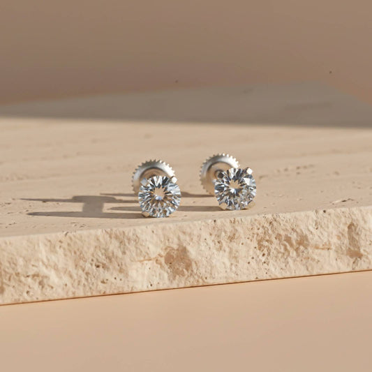 Zircon Stoned Silver Studs
